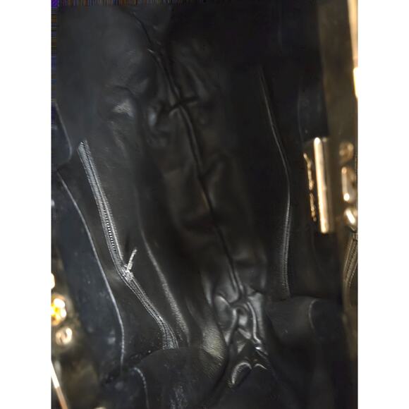 Vintage Judith Leiber Classic Black Snakeskin Reptile Gold Clutch Evening Purse - Picture 10 of 11